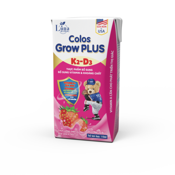 Sữa Colos Grow Plus K2 D3 Vị Dâu
